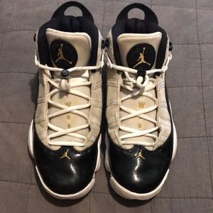 White Black & Gold Jordans